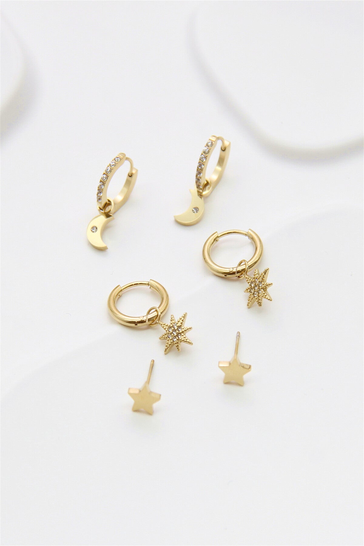 Ohrring-Set "Sonne, Mond & Stern" I 3 Stück